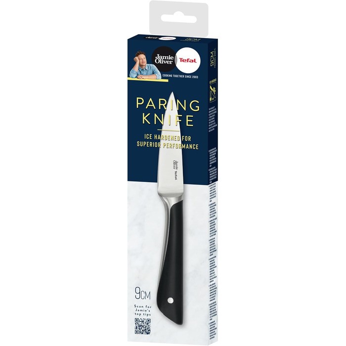 Набір кухонних ножів Jamie Oliver by Tefal (6 предметів): шеф-ніж, ніж Сантоку, ніж для хліба, універсальний ніж, ніж для овочів, блок з акації, сталь, коричневий K267S556