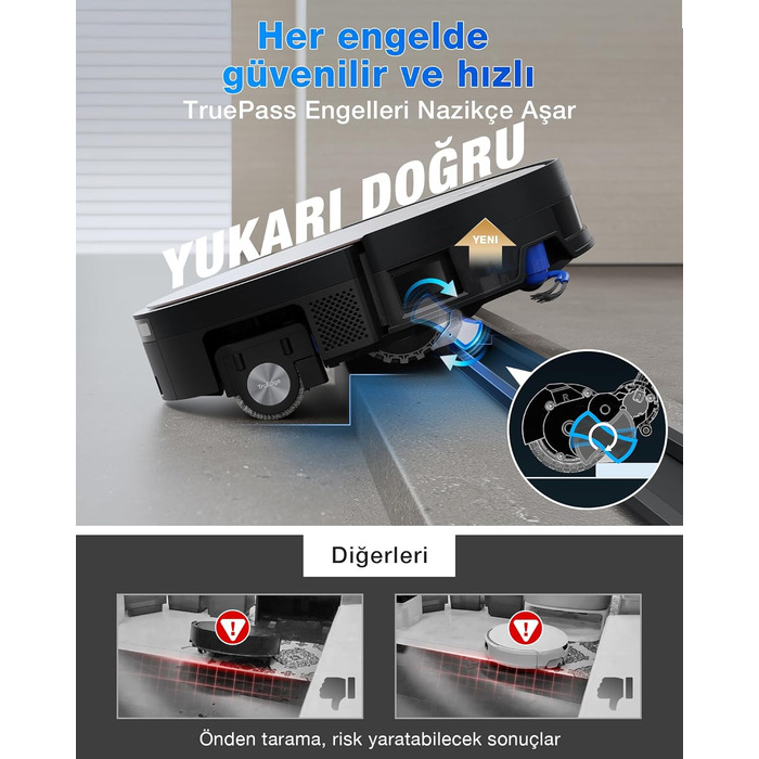 Робот-пилосос ECOVACS DEEBOT T30C Pro Omni GEN 2 з функцією миття, потужність 15400Pa, автопорожнення, гаряча сушка, час роботи 200 хв, ідеальний для шерсті тварин та килимів