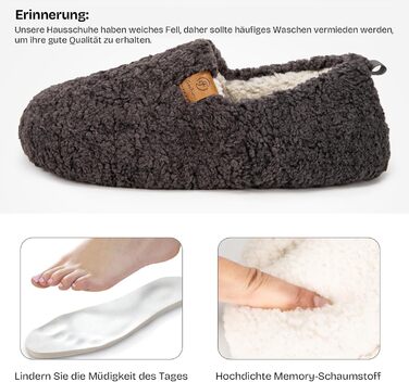 Жіночі теплі халапи EverFoams з штучної вовни та Memory Foam, закриті, сірі (39.5 EU)
