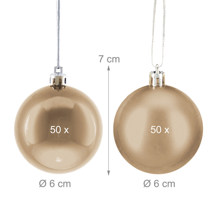 Relaxdays Set of 100 Christmas Baubles