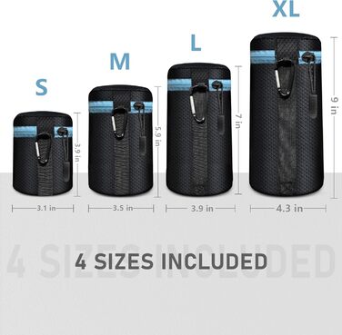 Чохол для об'єктива DSLR Lightdow (4 шт.) - м'який неопрен, 5 мм