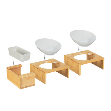 Relaxdays Cat Bowl Set & Cat Grass Bowl