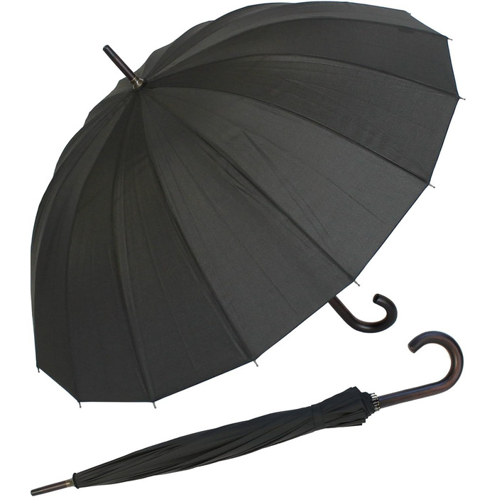 Doppler Umbrella Natural London, Black, Length approx. 89 cm, Diameter approx. 5 cm
