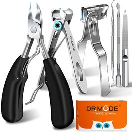 Набір кусачок для нігтів DRMODE Profi: професійні кусачки для кутикули, щипчики для нігтів, ножиці для нігтів для літніх людей та проблемних нігтів (6 шт)