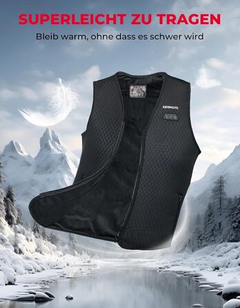 Обогревна жилетка KEMIMOTO для жінок, 6 нагрівальних зон, 3 рівні нагріву, USB, для мотоцикла, активного відпочинку, кемпінгу, катання на лижах, піших прогулянок (без акумулятора, XL)