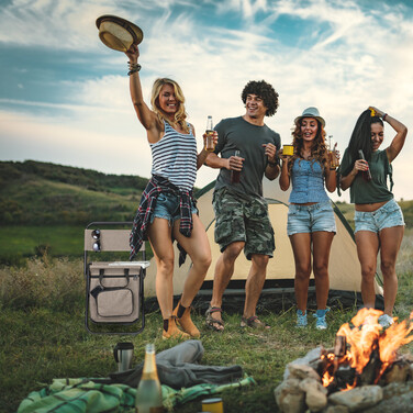 Кемпінговий табурет Relaxdays Beiger зі спинкою