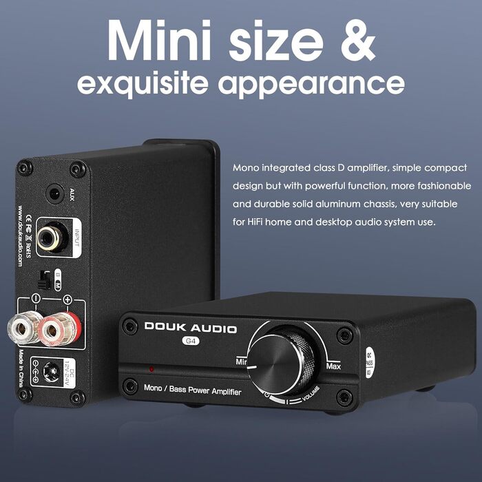 Підсилювач Douk Audio G4 Mini 100W, сабвуферний або повнодіапазонний моноканальний аудіо підсилювач