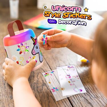 Караоке машина для дітей з 2 мікрофонами, рожева, єдиноріг, 3-12 років