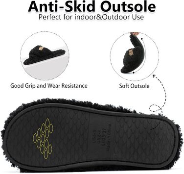 Жіночі домашні тапочки з Memory Foam - зручні та стильні шльопанці для дому та вулиці, антиковзаюча підошва, подарунок для мами, дружини, білі (чорні), 42/43 EU