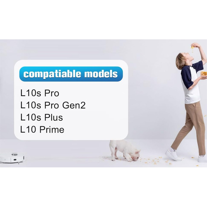 Запчастини для Dreame X30 Ultra, L10s Ultra Gen2, L40 Ultra, Mova E30 Ultra: комплект аксесуарів (2 основні щітки, 4 фільтри, 4 мікрофібри, 4 бічні щітки, 4 пилозбірники) сумісні з L10s Pro/L10s Plus