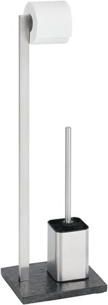 Набір для туалету WENKO Slate-Rock: тримач туалетного паперу та щітка для унітазу, нержавіюча сталь, антрацит, 73.5 x 19.5 x 23 см