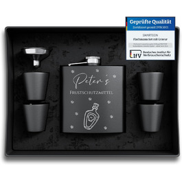 Набір фляг з гравіюванням - персоналізований з іменем - ідеальний подарунок на весілля та для чоловіків - нержавіюча сталь (Дизайн 12)