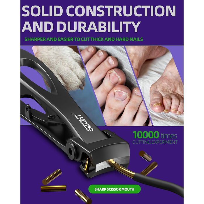 Набір для манікюру та педикюру SZQHT для товстих та врослих нігтів, чорний