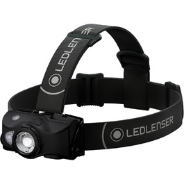 Налобний ліхтар Ledlenser MH8 600 лм, акумуляторний, LED, чорний, фокусування, до 60 годин роботи, червоне/зелене/синє світло, можливість живлення 2xAA, для полювання та риболовлі