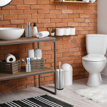 Relaxdays 3-Piece Bathroom Set Stainless Steel