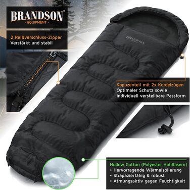Сплячий мішок Brandson Outdoor Extreme -18°C для дорослих та дітей. Водонепроникний, дихаючий, для кемпінгу та подорожей