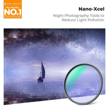 Фільтр K&F Concept Nano-X Natural Night для астрофотографії (62mm) - зменшує засвітлення