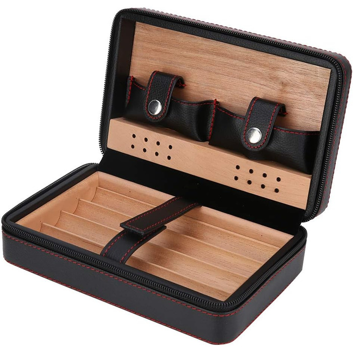 Ручний виготовлений Humidor для сигар, переносна шкіряна сигарниця з кедру, набір для сигар для подорожей та коротких поїздок, сигарниця з кедра на 4 сигари, аксесуари для сигар