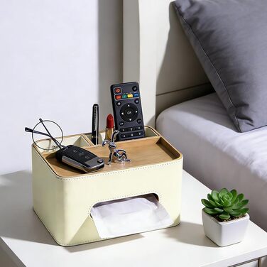 Склянка для серветок з PU-шкіри з 2 відділеннями, органайзер для косметики, настільний органайзер для офісу, дому, ванної кімнати