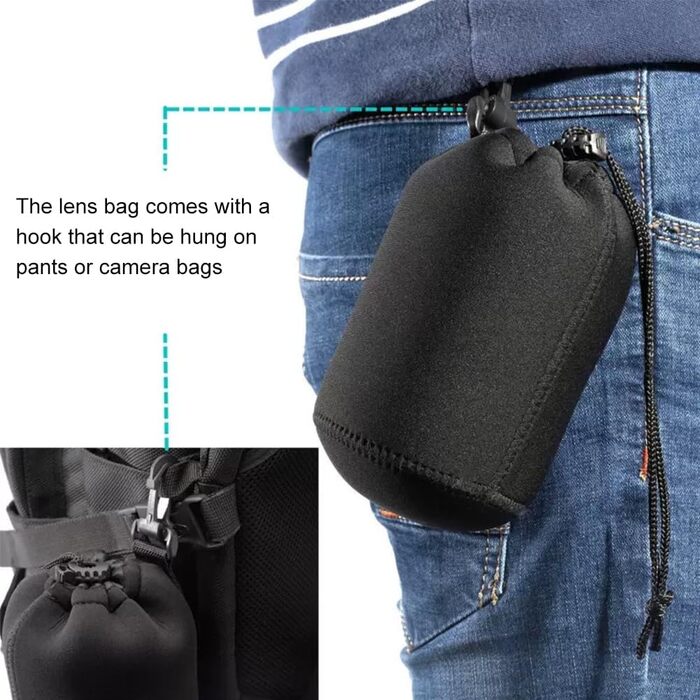 Водонепроникні захисні сумки для об'єктивів камери (2шт, M/L)