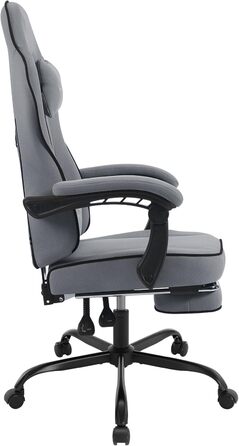 WOLTU Gaming Chair with Pocket Spring Cushion, Gaming Recliner with 330 lb Weight Capacity, Ergonomic Swivel Chair, Gamer Chair with Headrest, Lumbar Pillow, Footrest, Mesh Fabric, Grey, GS11gr Grey+Black Mesh Fabric