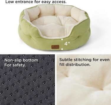 BEDSURE Cat Bed Washable - 63x53x20cm Cat Bed with Reversible Inner Cushion Cat Sleeping Place for Cats or Small Dogs (Light Green, L 63 x W 53 x H 20 cm)