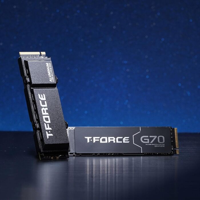 TEAMGROUP T-Force G70 Pro 1TB SSD NVMe PCIe Gen4x4 M.2 2280 з графеновим охолодженням для геймінгу (5000/4500 MB/s, сумісний з PS5)