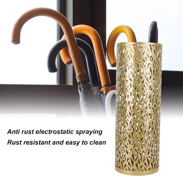 Металевий підставка для парасольки Topiky, кругла, золота, 15x10,5 см