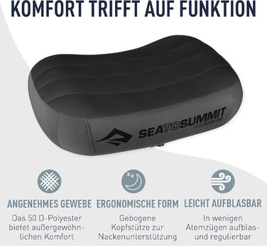 Подушка Sea to Summit Aeros Ultralight Deluxe L для кемпінгу та велотуризму, легка, надувна, нековзка, з чохлом Ultra-SIL, 42x30x13 см, 114 г, магента