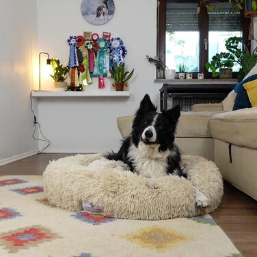 Кругле ліжко для собак та котів Pfoten&nasen® Wolke 7, темно-сірий, 65 см – м'яке, знімний чохол, для маленьких тварин