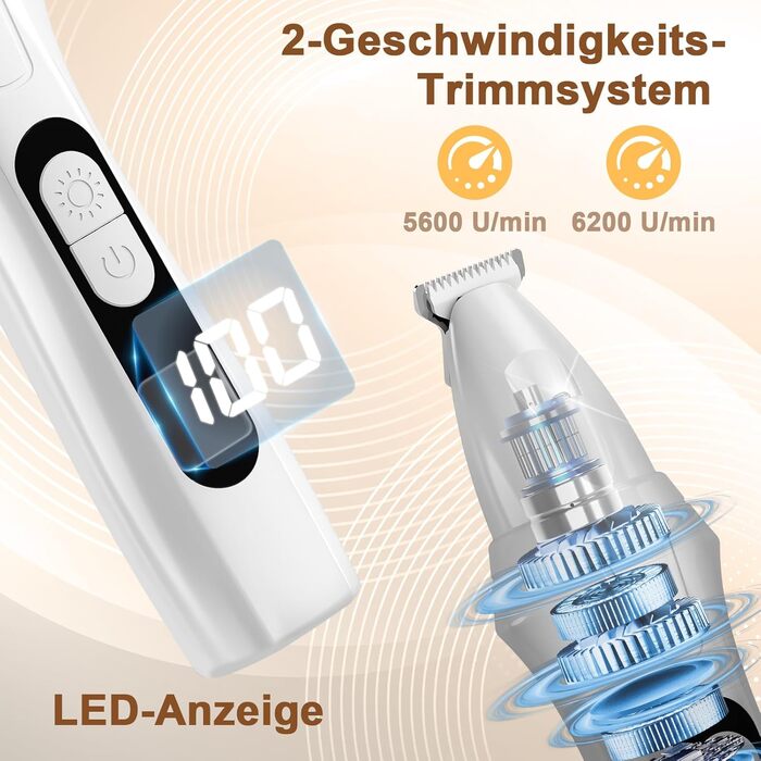 Професійний триммер для собак PawTrim Pro: безшумний, акумуляторний з LED та цифровим дисплеєм. Для догляду за лапами, очима, вухами та обличчям собак та котів.