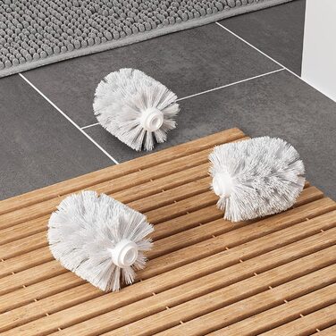 5 x WELLGRO Stainless Steel Toilet Brush White - Replacement Toilet Brush - Toilet Brush - Brush - Replacement Toilet Brush - Replacement Brush