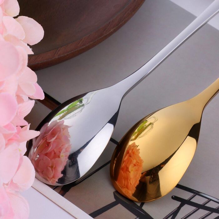 Набір довгих ложок для лате макіато та десертів із нержавіючої сталі 304, 20.5 см, 8 шт (4 кольори)