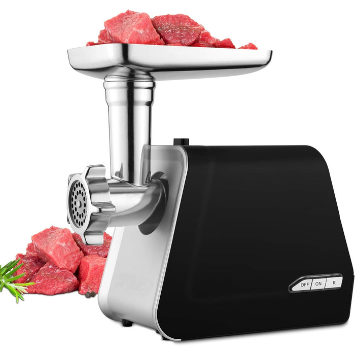 Електрична м'ясорубка Profi 1500 Вт 4-в-1 з контейнером для зберігання, набором для ковбас, 3 дисками та насадкою для печива - для дому