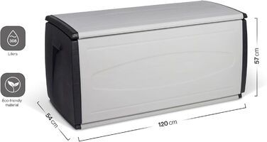 Велика коробка для подушок Kreher XXL 308 л з колесами для тераси, подушок, сидінь, посилок, 120x54x57 см
