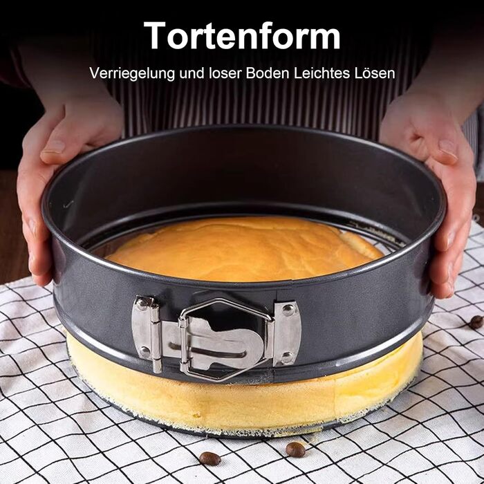 Форма для випічки Springform Ø 26/22/16 см, кругла, з антипригарним покриттям та знімним дном