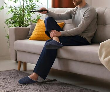 COFACE Чоловічі пантолети з м'якою піною Memory Foam, зручні шльопанці для дому та вулиці (Темно-синій, 47 EU)