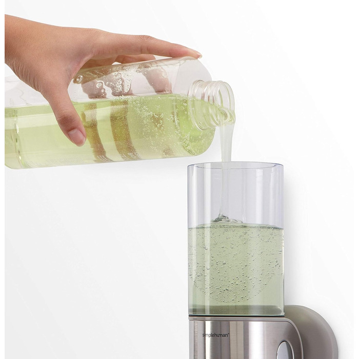Simplehuman Wall Mounted Double Soap Dispenser - Brushed Stainless Steel, 444ml x 2 - 5 Year Warranty
