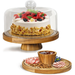 Дерев'яна тортівниця Tel Charme з кришкою, 30 см, поворотна, для випічки та декорування