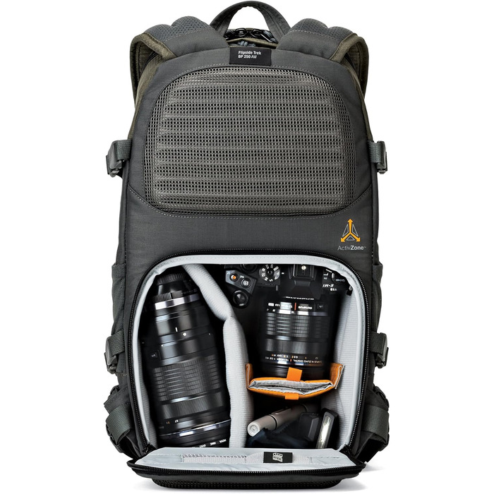 Рюкзак Lowepro Flipside Trek 350 AW для фототехніки, DSLR-камера, об'єктиви, аксесуари, сірий