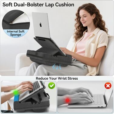 Підставка для ноутбука з регулюванням кута нахилу, подушка для ноутбука на диван, підставка для ноутбука до 16