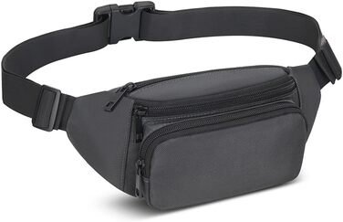 Поясна сумка на пояс для чоловіків та жінок, спортивна, для подорожей, прогулянок з собакою, на вулицю (сіра)