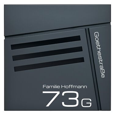 Поштовий ящик Verda з газетницею, нержавіюча сталь, антрацит, 37x37x11 см - сучасний вуличний поштовий ящик з ключем та оглядовим вікном