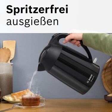 Електричний чайник Bosch DesignLine TWK3P424 бездротовий, 1.7 л, 2400 Вт, червоний (чорний), з індикатором рівня води та захистом від перегріву