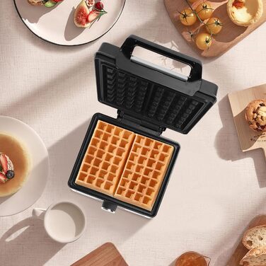 Вафельниця Aigostar для 2 бельгійських вафель, 1600W, антипригарне покриття, LED-дисплей, компактний дизайн з нержавіючої сталі, BPA та PFOA free