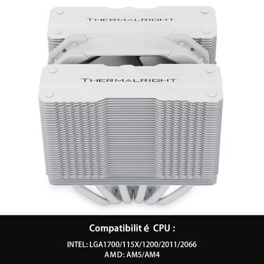 Thermalright Peerless Assassin 120 MINI White - Кулер для CPU з 6 heatpipes, 120mm вентилятором, для AM4/AM5/Intel LGA 1851/1700/1150/1151/1200/2011