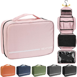 Сумка для туалетних аксесуарів на гачок, велика дорожня сумка-органайзер для жінок та чоловіків, 4-в-1 водонепроникна, для подорожей/кемпінгу, армійний зелений (рожевий)