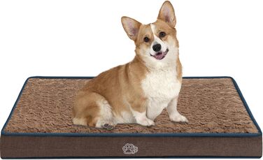 Лежанка для собак середніх порід, водонепроникна, 76x50x7,5 см, знімний чохол, коричнева