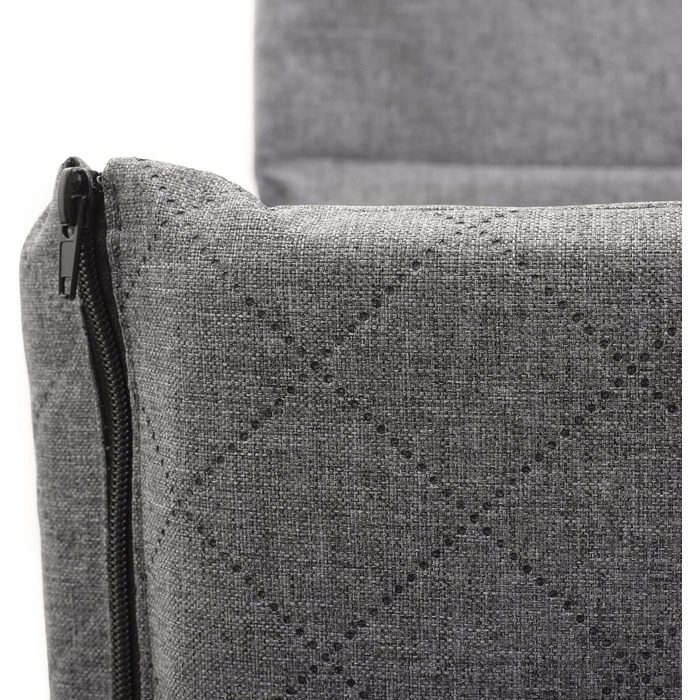 Автомобільний сидіння для собак середніх та великих порід, сіре, розмір M (60x41 см), матеріал: поліестер (імітація льону)