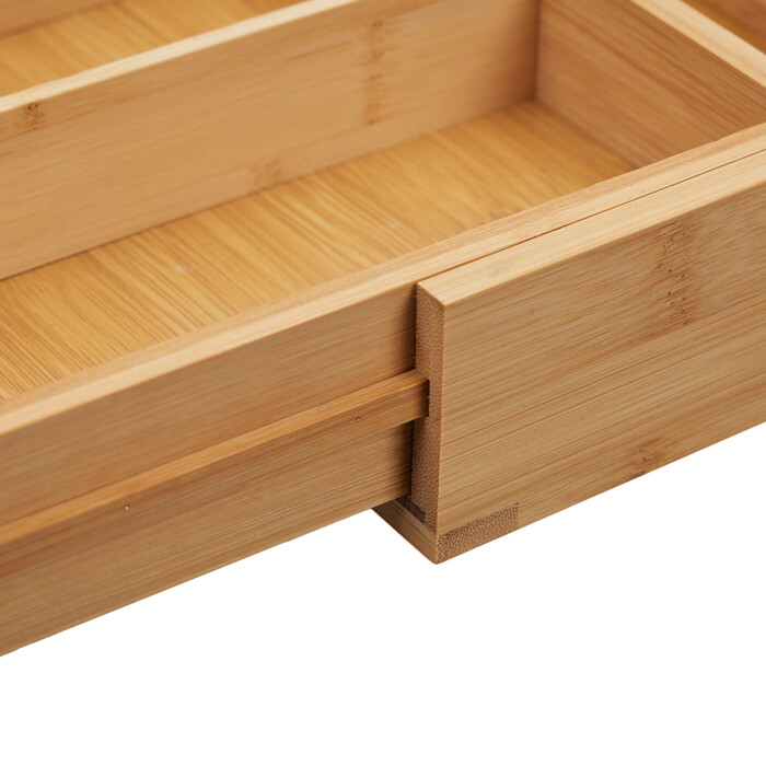 Relaxdays Extendable Bamboo Cutlery Box